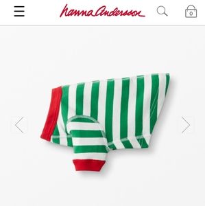 Hanna Andersson Dog John's pajamas green stripe large holiday